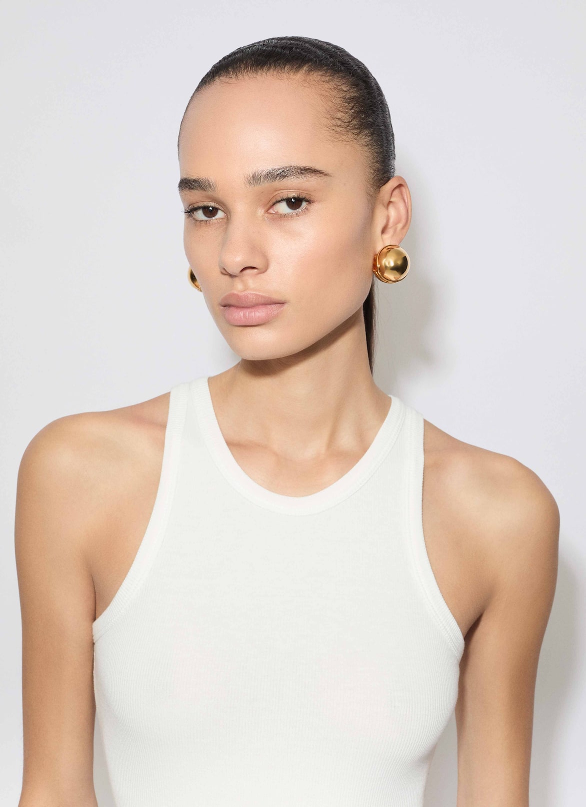 SCULPTING RIB JERSEY BODYSUIT ALAÏA WHITE SCULPTING RIB JERSEY BODYSUIT